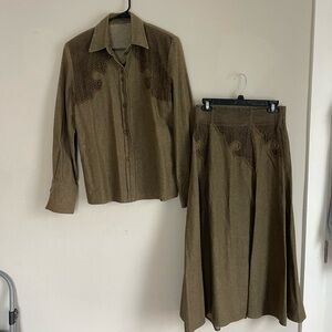Vintage Howard Wolf Rodeo Suit - Olive Green